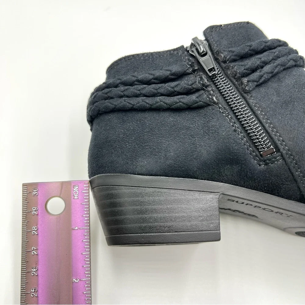 LifeStride Womens Size 6 Black Faux Vegan‎ Suede Leather Microsuede Boots Shoes